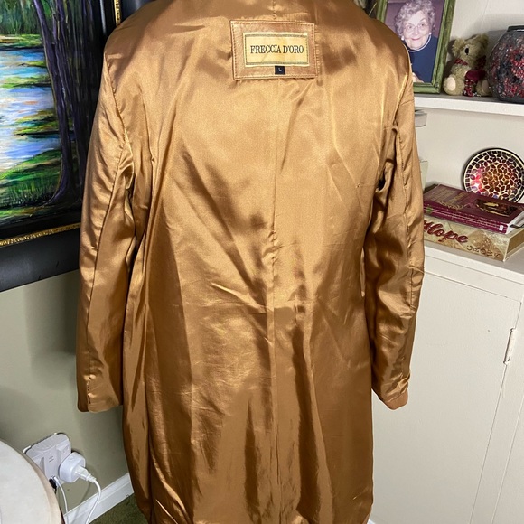 Unique copper buttery soft leather coat. Fully lined. Freccia D’Oro Size L - Picture 9 of 11